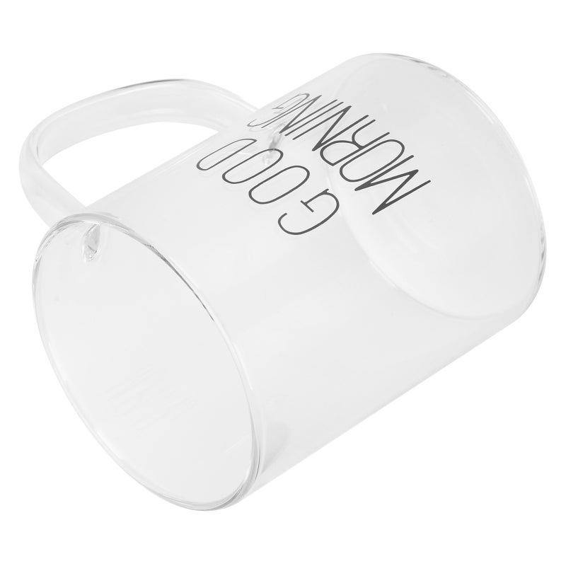 Transparent Glass Mug: Borosilicate Glass, Heat-Resistant & Durable - Wide Flat Bottom, Dishwasher Safe Milk Coffee Mug for Home Kitchen, Bar, Party Use - Image 3
