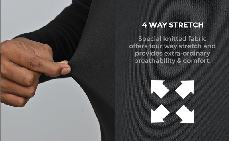 ViaTerra Base Layer TOP | Anti-Odor, Breathable, Easy Stretch, Quick Dry | Stay Sweat-Free on Your Motorcycling, Running, and Cycling Adventures | (S/M) Black - Image 3