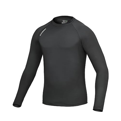 ViaTerra Base Layer TOP | Anti-Odor, Breathable, Easy Stretch, Quick Dry | Stay Sweat-Free on Your Motorcycling, Running, and Cycling Adventures | (S/M) Black - Image 1