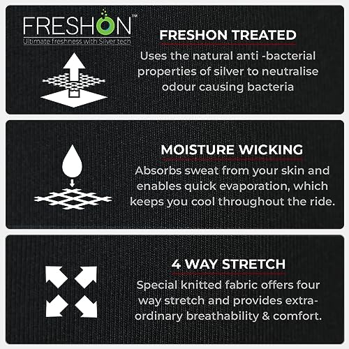 ViaTerra Base Layer TOP | Anti-Odor, Breathable, Easy Stretch, Quick Dry | Stay Sweat-Free on Your Motorcycling, Running, and Cycling Adventures | (S/M) Black - Image 4