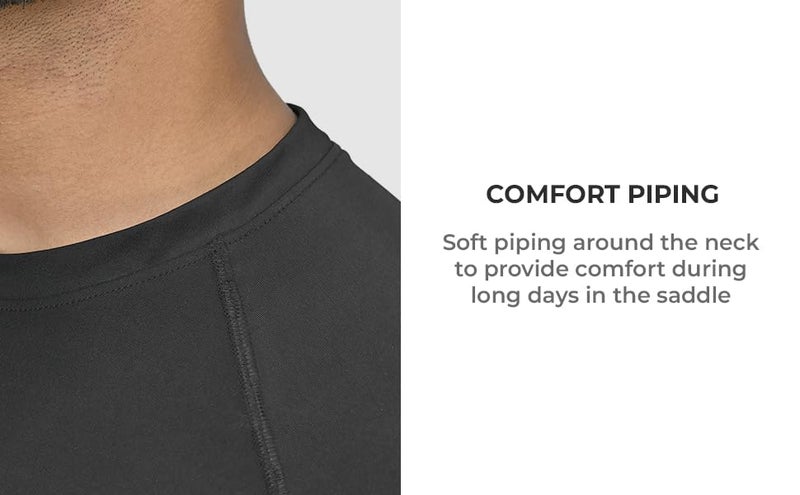 ViaTerra Base Layer TOP | Anti-Odor, Breathable, Easy Stretch, Quick Dry | Stay Sweat-Free on Your Motorcycling, Running, and Cycling Adventures | (S/M) Black - Image 5