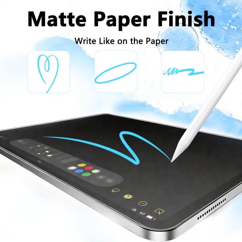 Halloive 2 Pack Paper Glass Screen Protector for iPad A16 11th/10th Generation (11 Inch 2025/10.9 Inch 2022), 9H Tempered Glass, Matte Writing Film, Writing Like on Paper, Auto Alignment Kit, Anti-Glare, Apple Pencil Compatible - Image 3
