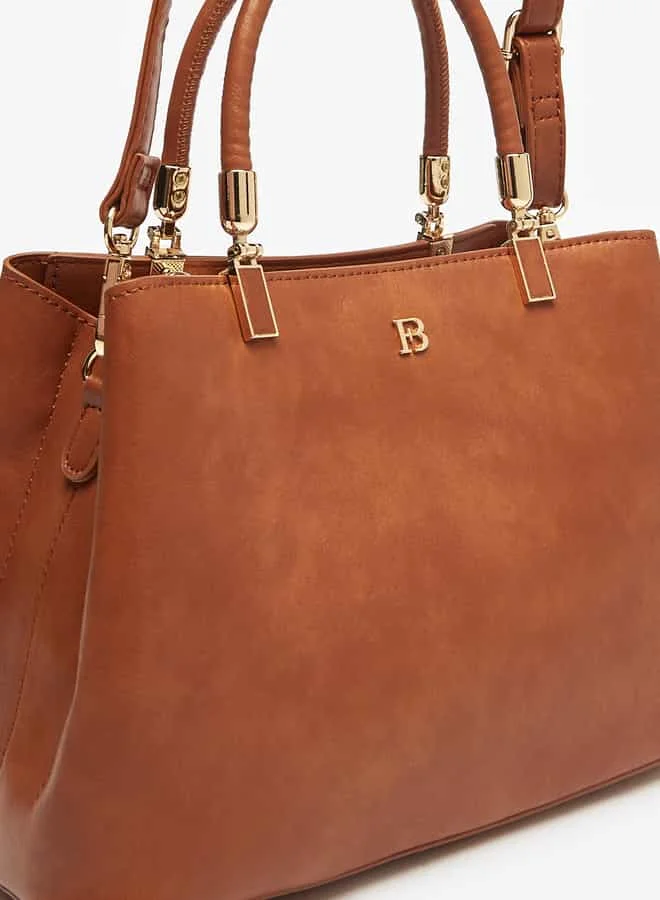 Flora Bella By Shoexpress Women Solid Tote Bag with Handles and Detachable Strap