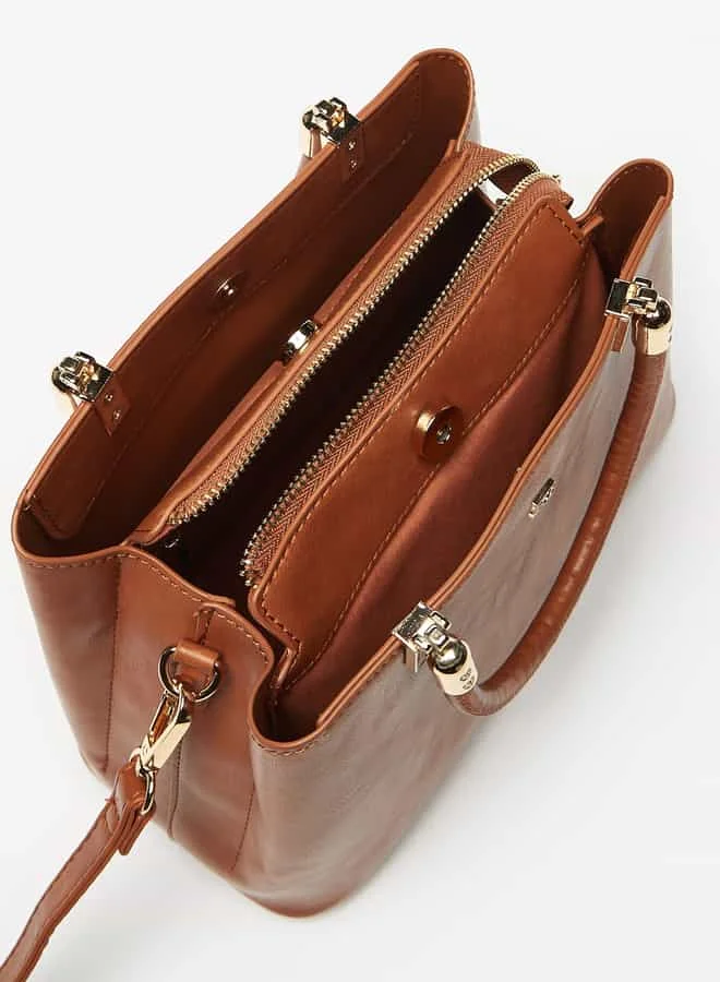 Flora Bella By Shoexpress Women Solid Tote Bag with Handles and Detachable Strap