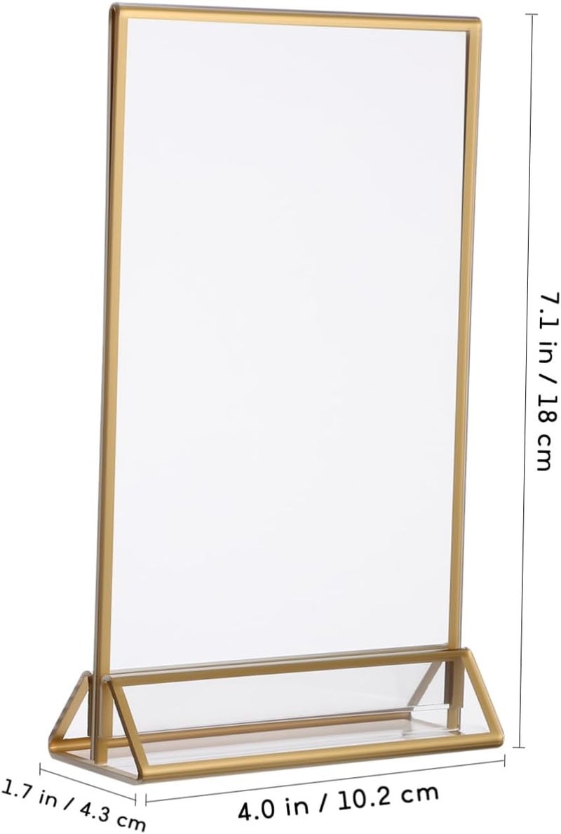 VOSAREA 6pcs Clear Sign Holders Vertical Menu Stands for Restaurants Weddings Shops Easy to Use Detachable Display Stands for Tabletop Signage and Advertisements - Image 2