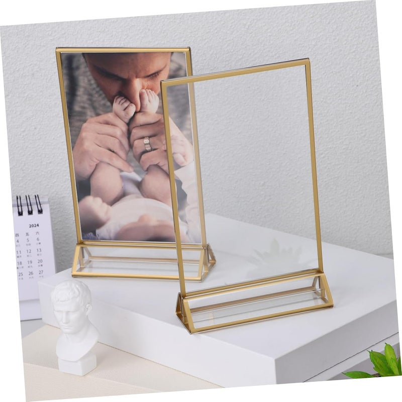 VOSAREA 6pcs Clear Sign Holders Vertical Menu Stands for Restaurants Weddings Shops Easy to Use Detachable Display Stands for Tabletop Signage and Advertisements - Image 5