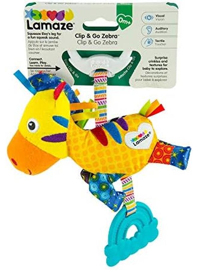 لاماز لعبة ميني كليب آند جو زيبرا بيبي كليب على عربة الأطفال ولعبة الكرسي الذي يدفع باليدين، لعبة حسية لحديثي الولادة للأطفال الأولاد والبنات من 0 إلى 6 أشهر - Image 3