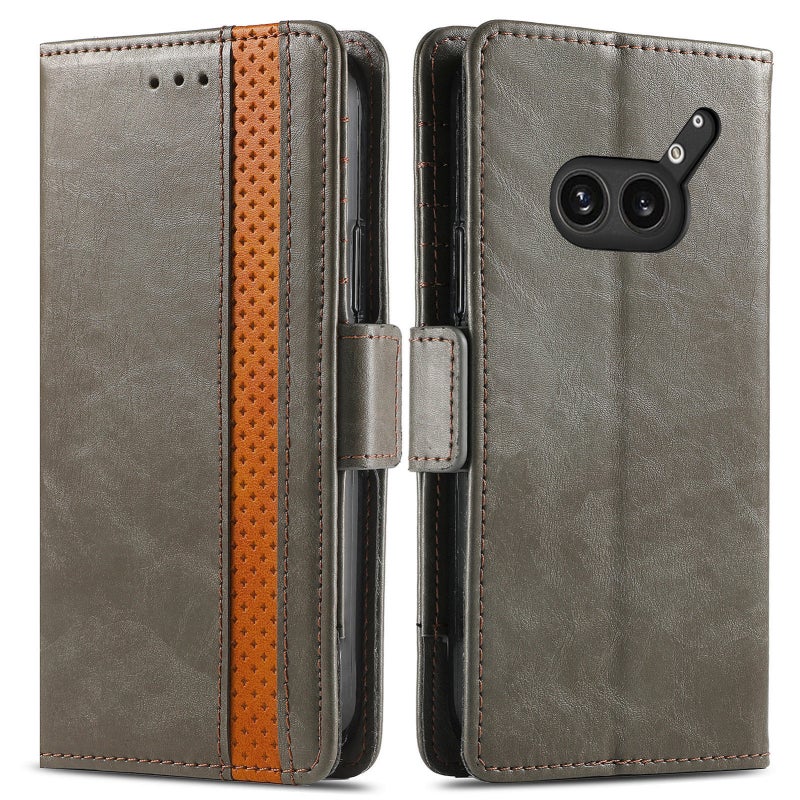 HuHa Protective Cover For Nothing Phone 2a Plus CaseNeo Splicing Dual Magnetic Buckle Leather Phone Case(Gray) - Image 2
