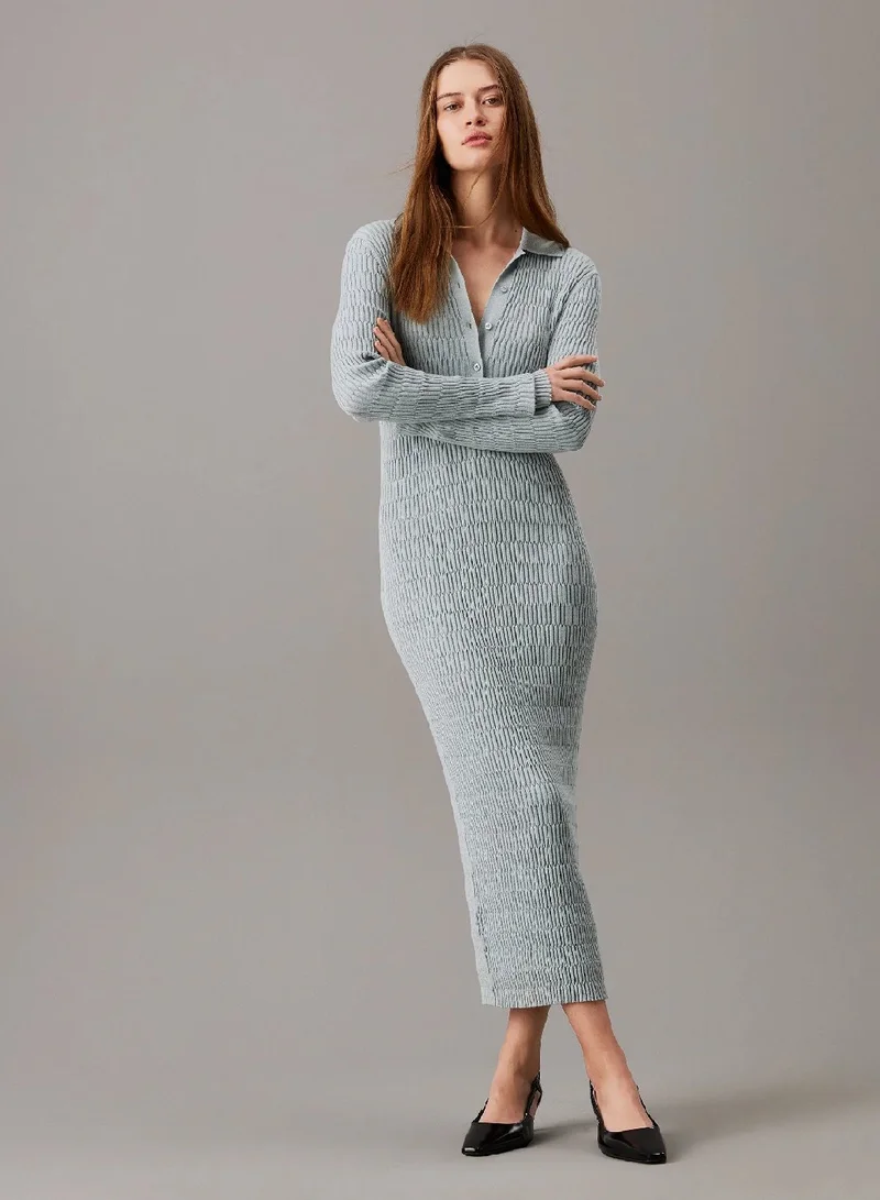 CALVIN KLEIN Slim Textured Shirt Dress