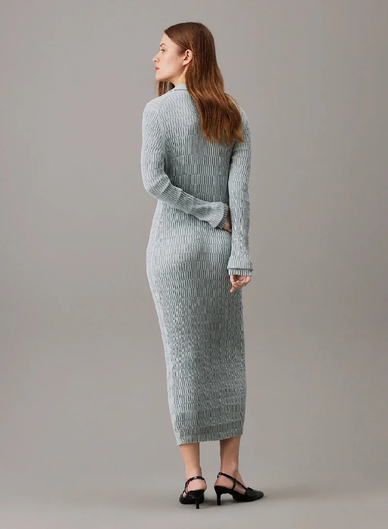 CALVIN KLEIN Slim Textured Shirt Dress