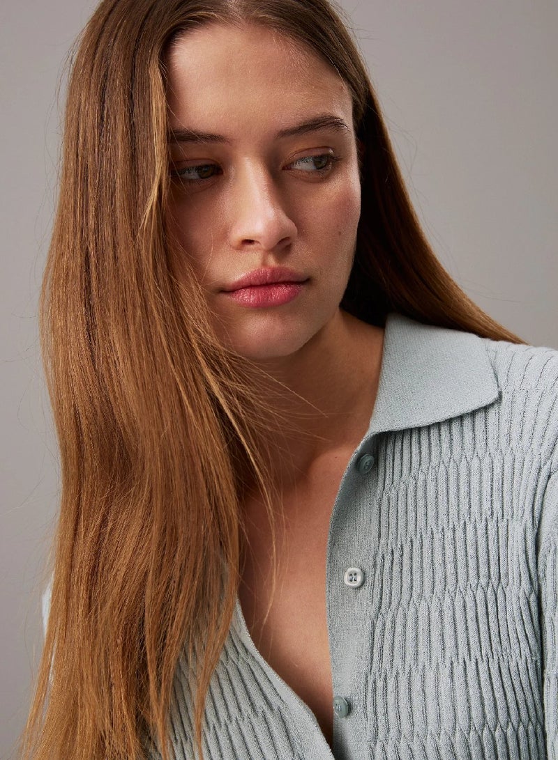 CALVIN KLEIN Slim Textured Shirt Dress - Image 3