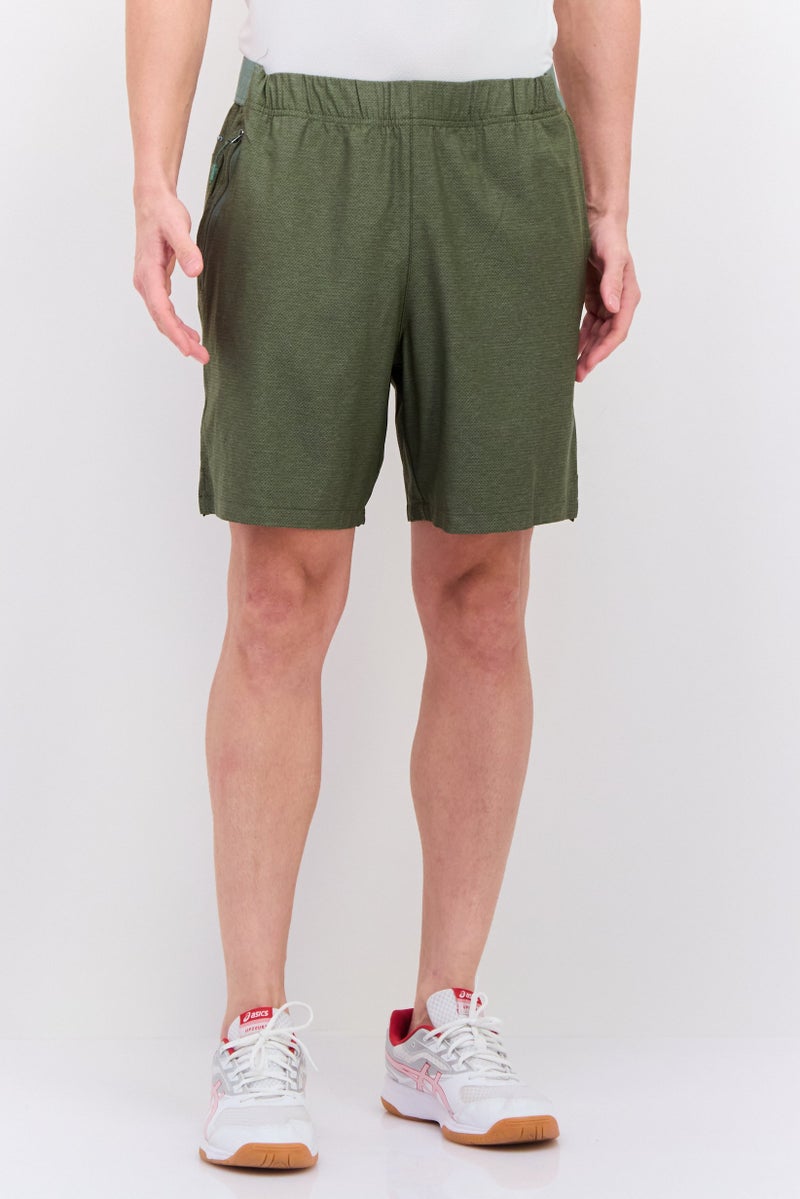 MOTION Men Sportswear Fit Drawstring Training Shorts, Olive - Image 1