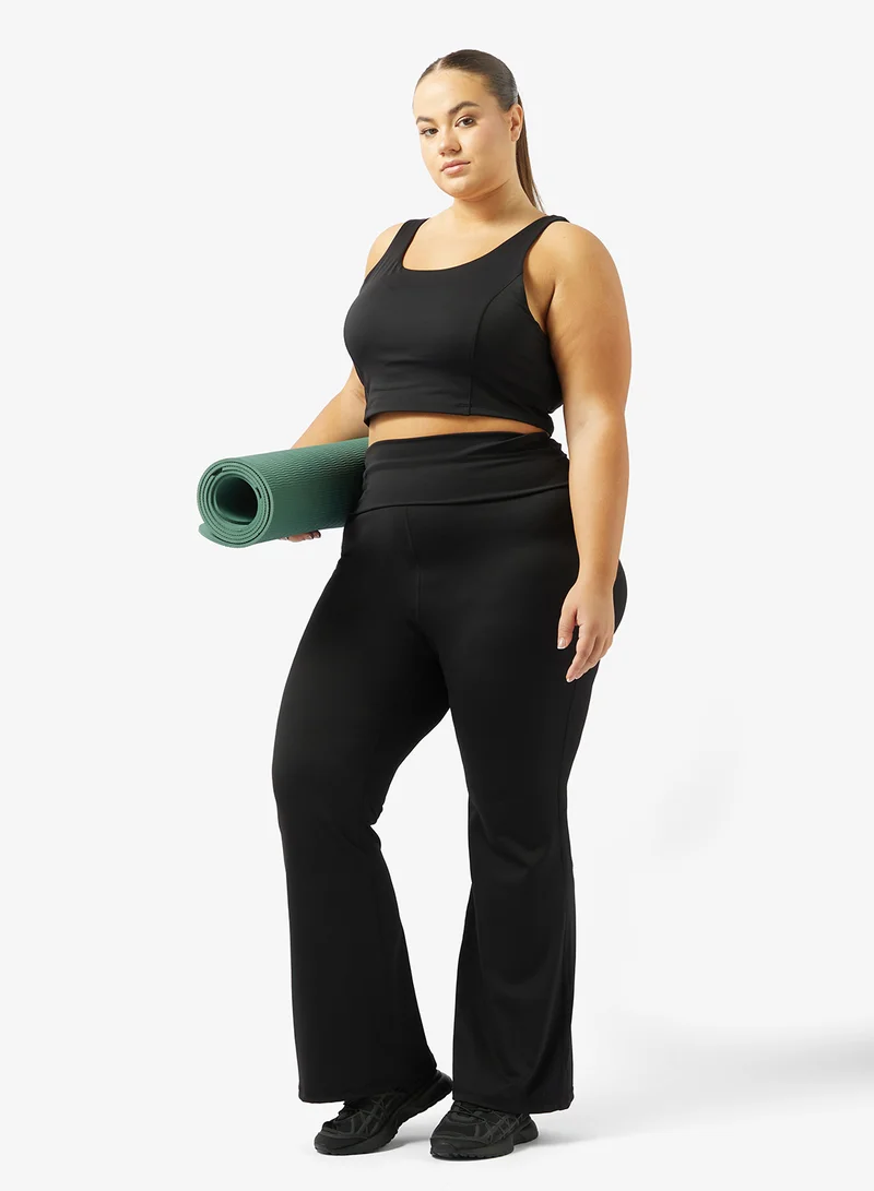 فورورد بنطلون ليجنز واسع بخصر مرتفع وتصميم نحت سلس