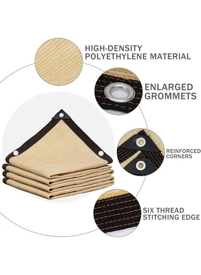 Generic Beige Sunshade Netting, Encrypted And Thickened Perforated Edge Sunshade Netting, Waterproof Outdoor Canopy, Sun Shade UV Block for Outdoor Patio Garden Backyard  - Image 2