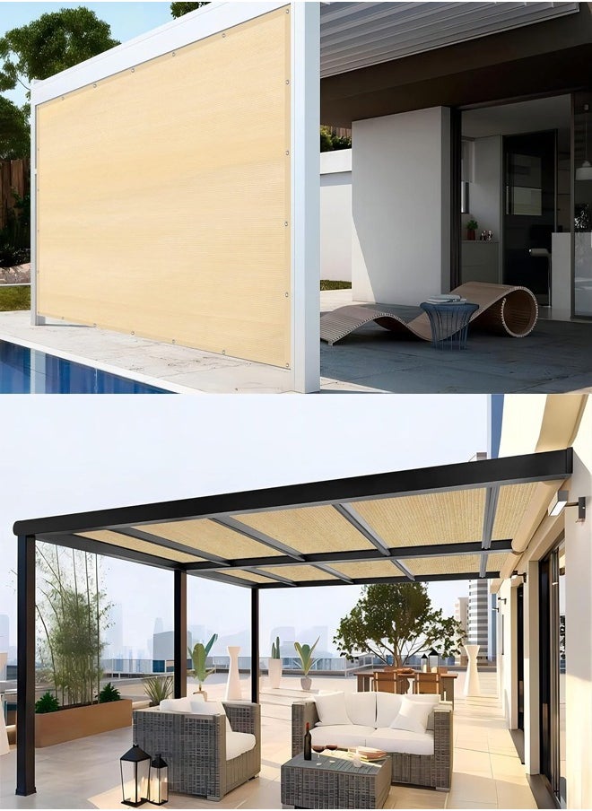 Generic - Beige Sunshade Netting, Encrypted And Thickened Perforated Edge Sunshade Netting, Waterproof Outdoor Canopy, Sun Shade UV Block for Outdoor Patio Garden Backyard - Image 1