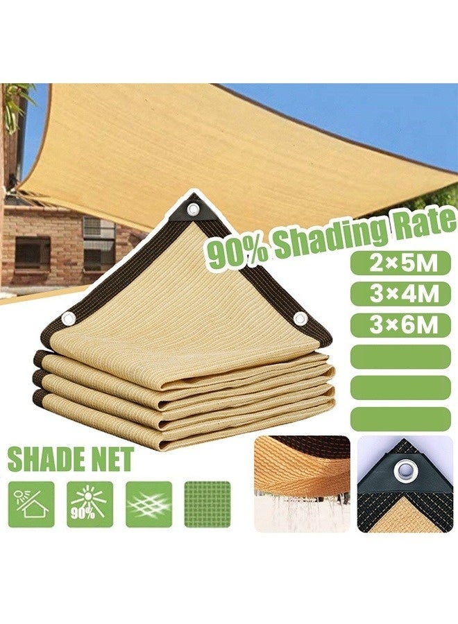 Beige Sunshade Netting, Encrypted And Thickened Perforated Edge Sunshade Netting, Waterproof Outdoor Canopy, Sun Shade UV Block for Outdoor Patio Garden Backyard - Image 2