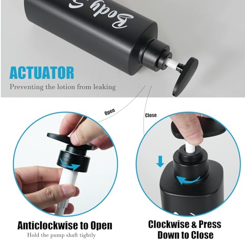 AUMIO Shampoo and Conditioner Dispenser - Shower Soap Dispenser Wall Mounted - 16.9oz Set of 3 Matte Black Plastic Bottles with Pump - Drill Free Refillable Shampoo Bottles for Home Hotel Bathroom - Image 5