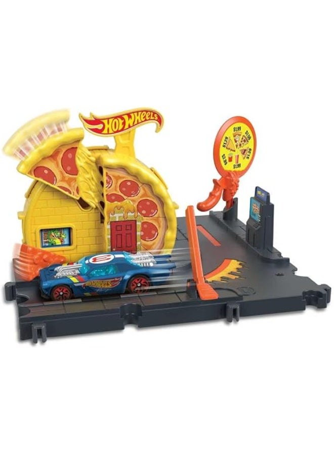 Hot Wheels Mattel City Speedy Pizza Pick-Up Playset - Image 1