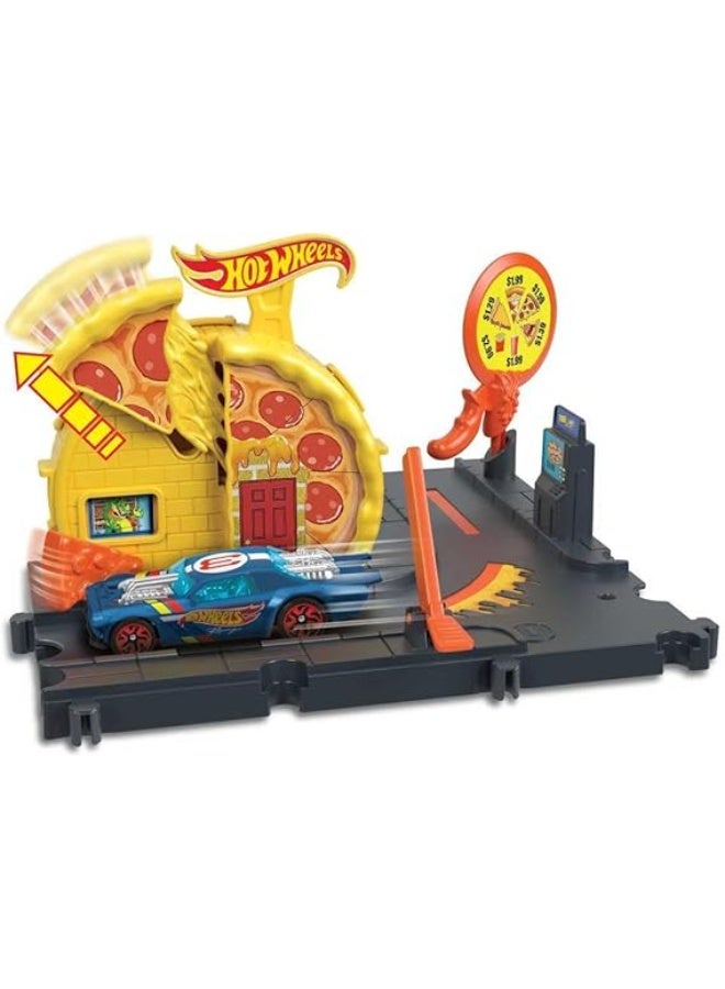 Hot Wheels Mattel City Speedy Pizza Pick-Up Playset - Image 3