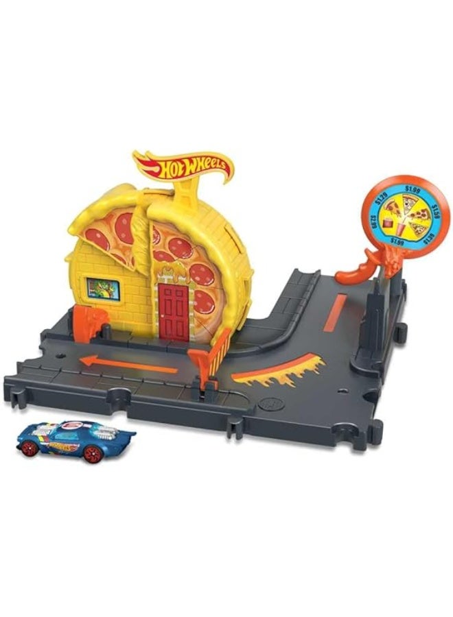 Hot Wheels Mattel City Speedy Pizza Pick-Up Playset - Image 2