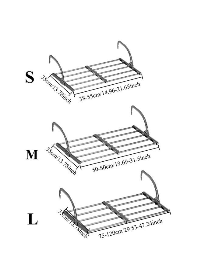 Wall Mounted Stainless Steel Folding Drying Rack 38 55cm 6 Hooks Space Saving Storage - Image 5