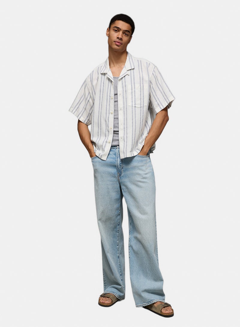 American Eagle AE Relaxed Fit Short Sleeve Camp Collar Shirt - Image 5