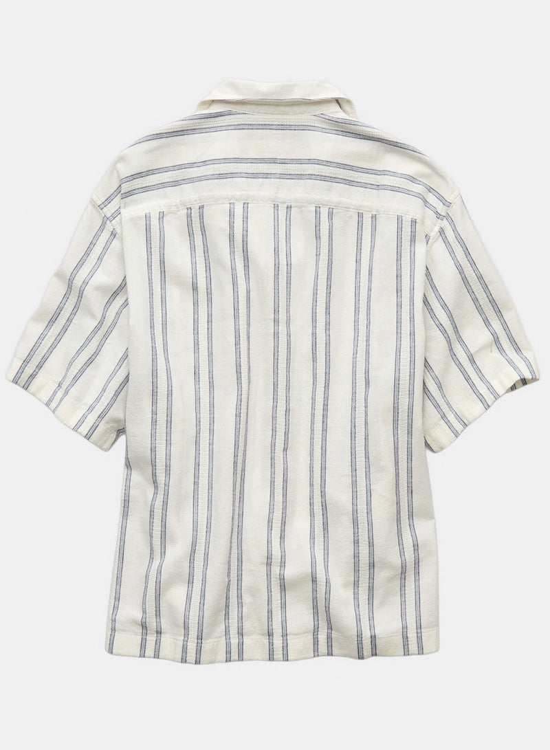 American Eagle AE Relaxed Fit Short Sleeve Camp Collar Shirt - Image 2