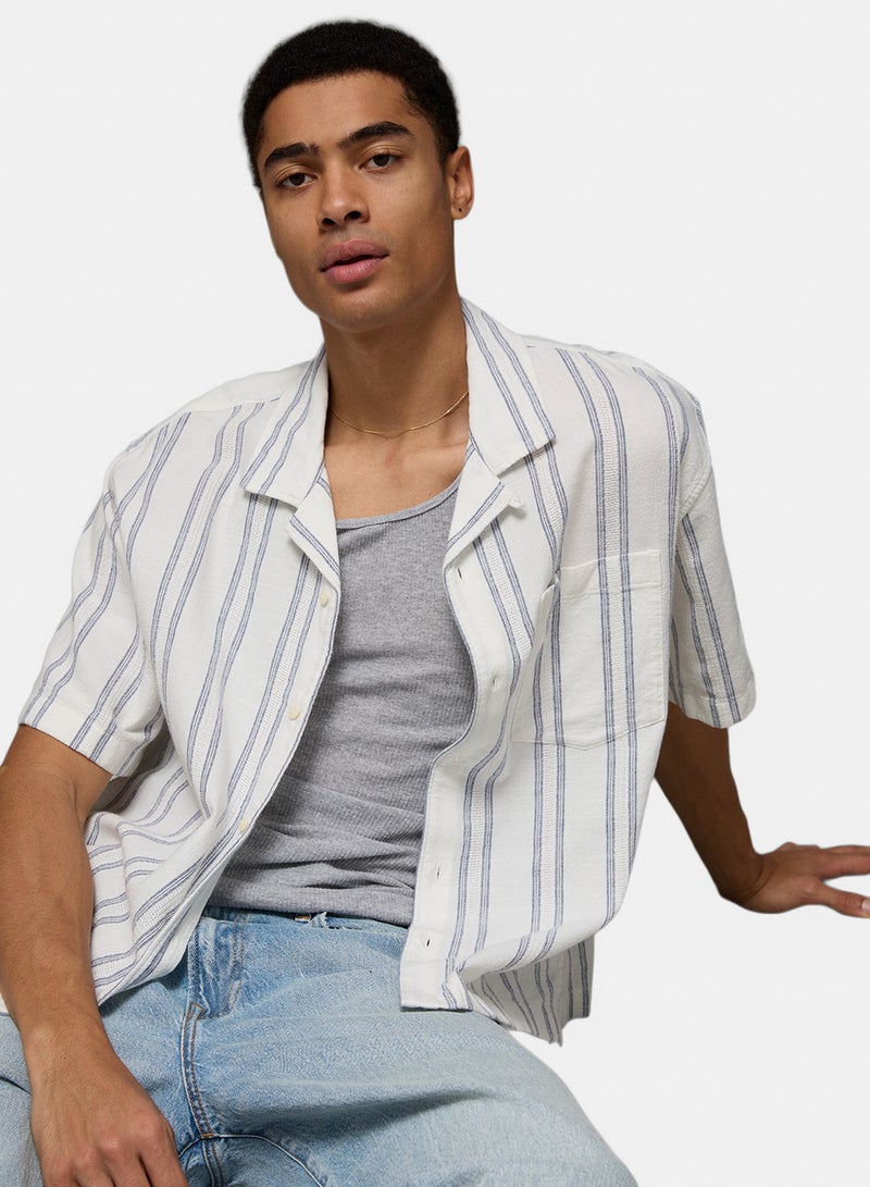 American Eagle AE Relaxed Fit Short Sleeve Camp Collar Shirt - Image 1