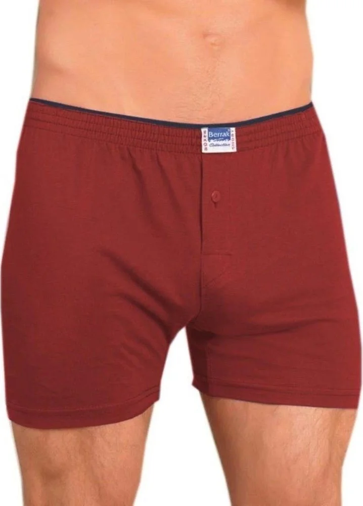 Berrak 2 Pieces Clear 1099 Buttoned Men's Boxer 100% Cotton Combed Cotton Boxer