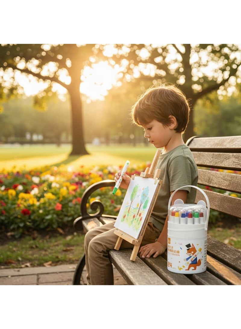 SYOSI Silky Crayons, Twistable Gel Crayons for Kids Washable Jumbo Crayons Smooth Drawing and Coloring, Non Toxic Easy Grip Art Supplies for Toddlers School and Home Creative Painting 24 Colors - Image 5