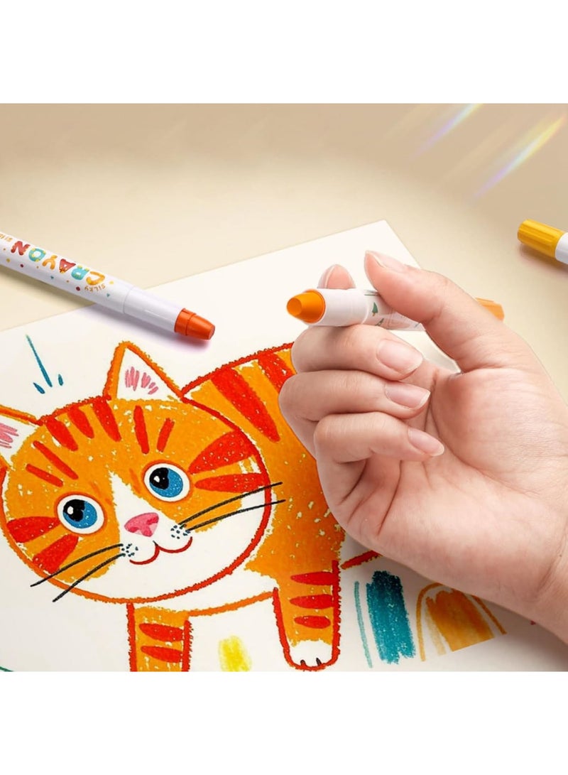 SYOSI Silky Crayons, Twistable Gel Crayons for Kids Washable Jumbo Crayons Smooth Drawing and Coloring, Non Toxic Easy Grip Art Supplies for Toddlers School and Home Creative Painting 24 Colors - Image 3