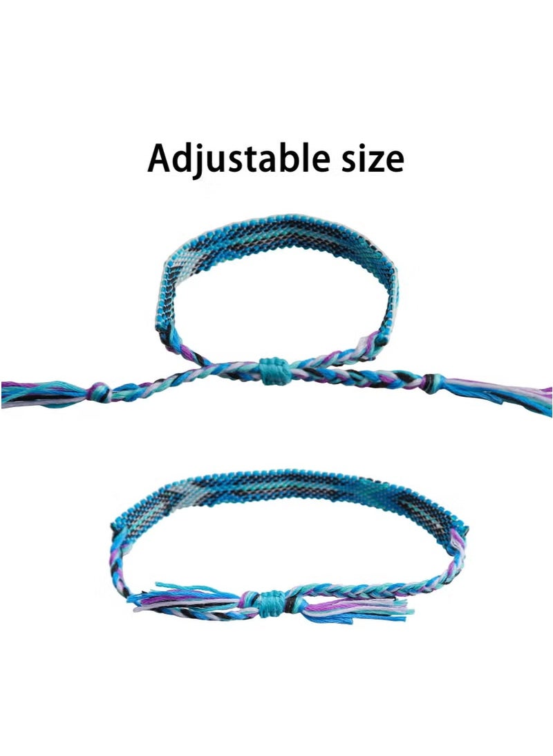 KHAJUL 12 قطعة أساور صداقة من نيبال مصنوعة يدويًا من خيوط مضفرة قابلة للتعديل بالجملة للنساء والأطفال والفتيات - Image 3