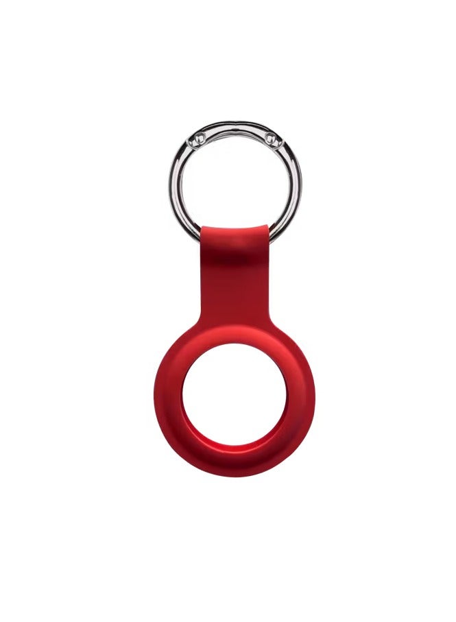 ديفيا غطاء سيليكون مع حلقة مفتاح متوافق مع أير تاج / جهاز إيجاد العناصر / جهاز صغير للبحث عن المفاتيح / غطاء مضاد للخدوش / غطاء واقي / سهل الحمل / حامل مضاد للفقد / مناسب لجهاز تتبع أير تاج بلوتوث - أحمر - Image 1