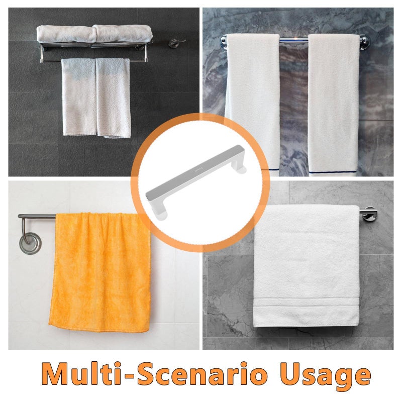 Small Gray Suction Cup Towel Rack Holder Punch Free Bathroom Shower Storage Bar - Image 4