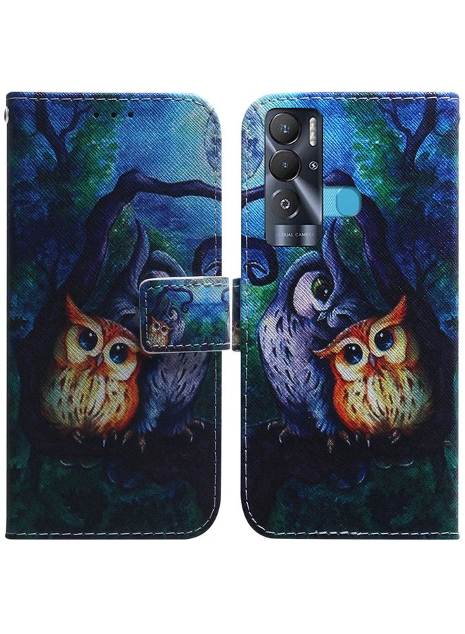 HuHa Case Cover For For Tecno Pova Neo LE6 Coloured Drawing Leather Phone Case(Oil Painting Owl) 