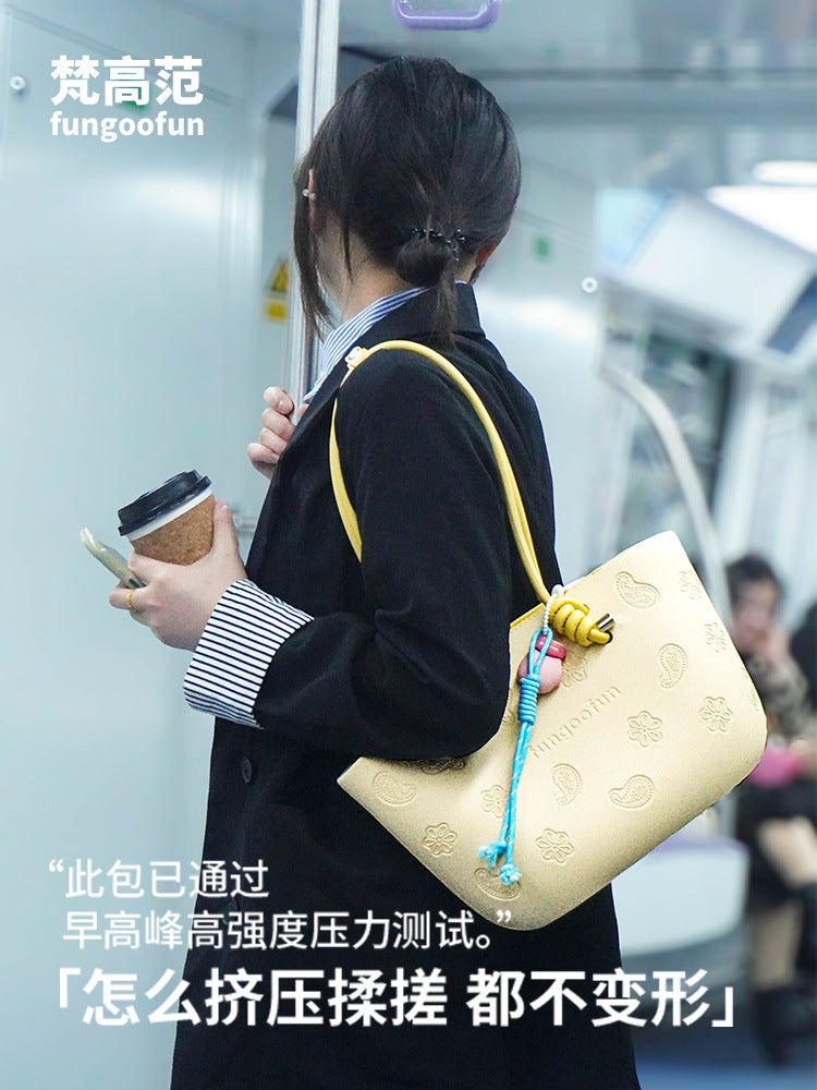Van Gogh Fan Cashew Flower Tote Bag Women'S Large Capacity Handbag Fashion High-End Underarm Bag Commuter All-Match - Image 3