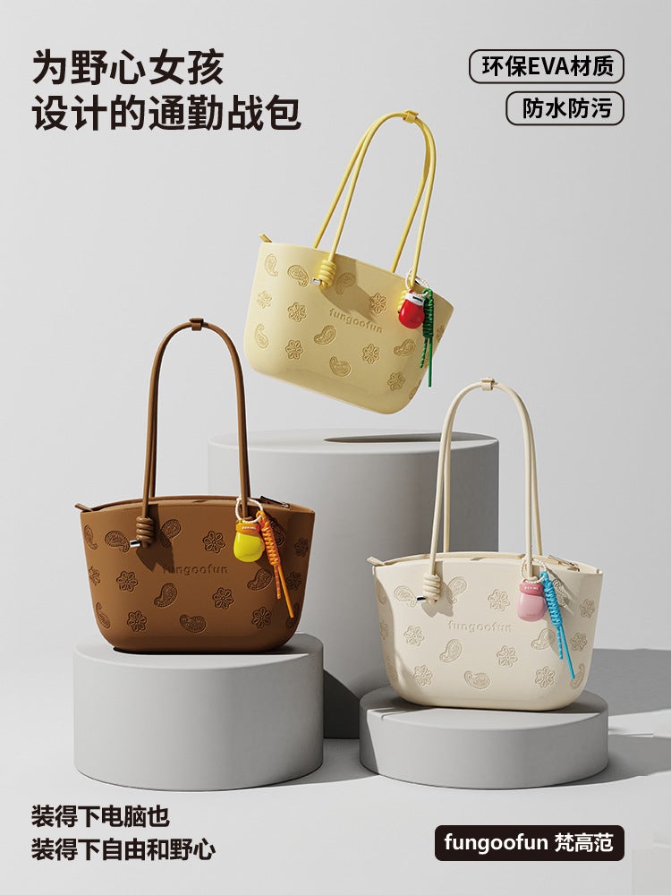 Van Gogh Fan Cashew Flower Tote Bag Women'S Large Capacity Handbag Fashion High-End Underarm Bag Commuter All-Match - Image 2