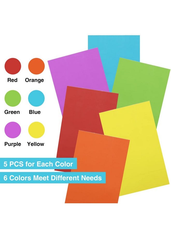 Poever 30 Pcs Party Favor Bags 6 Colors Small Gift Bags 5X2.95X9.45 Colorful Treat Bags Rainbow Party Bags Kraft Paper Bags For Birthday Party Wedding Craft Activities  - Image 4
