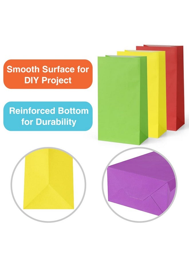 Poever 30 Pcs Party Favor Bags 6 Colors Small Gift Bags 5X2.95X9.45 Colorful Treat Bags Rainbow Party Bags Kraft Paper Bags For Birthday Party Wedding Craft Activities  - Image 3