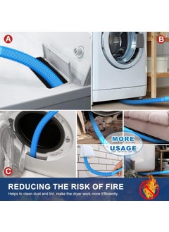 FIORENSE FIORENSE Dryer Vent Cleaner Kit and Flexible Dryer Lint Brush Vacuum Hose Attachment Brush Lint Remover Power Washer and Dryer Vent Vacuum Hose Washing Machine Cleaning Brush  - Image 4