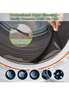 FIORENSE FIORENSE Dryer Vent Cleaner Kit and Flexible Dryer Lint Brush Vacuum Hose Attachment Brush Lint Remover Power Washer and Dryer Vent Vacuum Hose Washing Machine Cleaning Brush  - Image 5