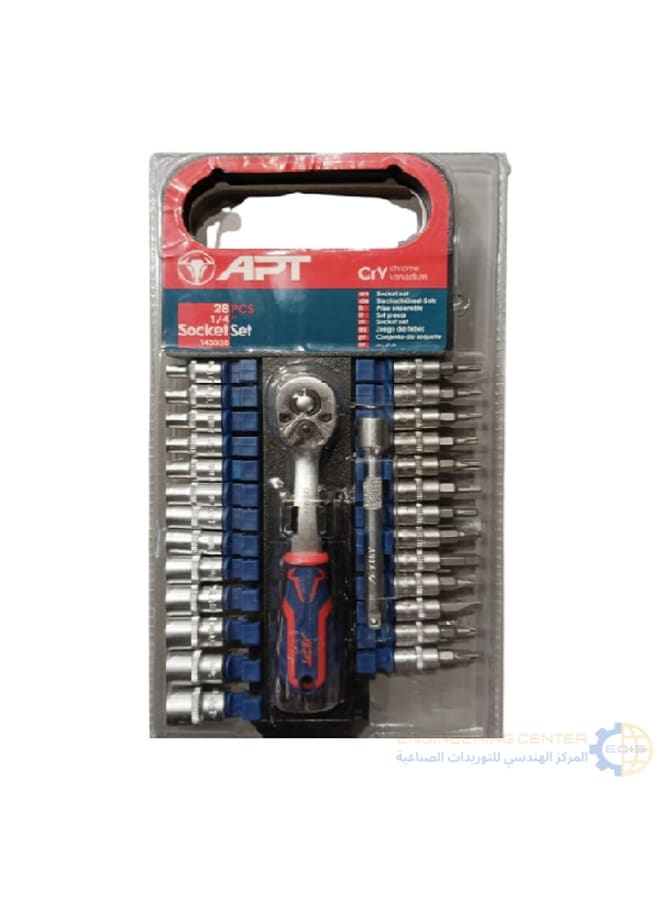 ايه بي تي طقم لقم 4/1 بوصة من 4-14مم 28 ق علي كارت APT