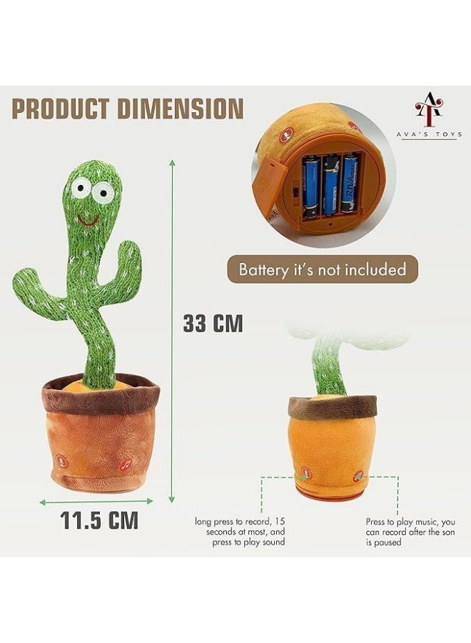 Dancing Cactus Toy – Talking Cactus Toy for Boys and Girls – Singing Cactus Toy Repeat What You Say – Singing, Dancing, Voice Recording Plush Learning Toys - Image 2