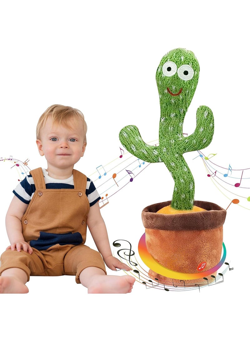 Dancing Cactus Toy – Talking Cactus Toy for Boys and Girls – Singing Cactus Toy Repeat What You Say – Singing, Dancing, Voice Recording Plush Learning Toys - Image 1