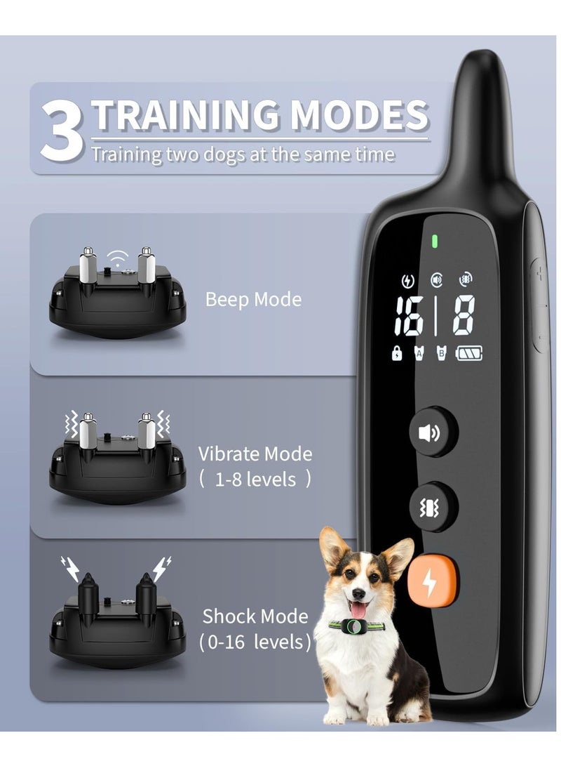 KASTWAVE Dog Shock Collar for 2 Dogs, Dog Training Collar with Remote for Large Medium Small Dogs, Rechargeable E-Collar Waterproof Collars with 3 Training Modes, Range up to 3300Ft  - Image 2