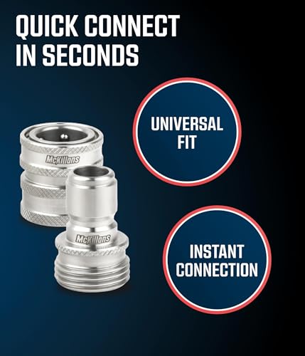 McKillans® Garden Hose Quick Connect Pair [UNIVERSAL FIT] - Stainless Steel Quick Connect Hose Fittings - Water Hose Connectors - Quick Disconnect Adapter - EASY INSTANT CONNECTION - Image 4