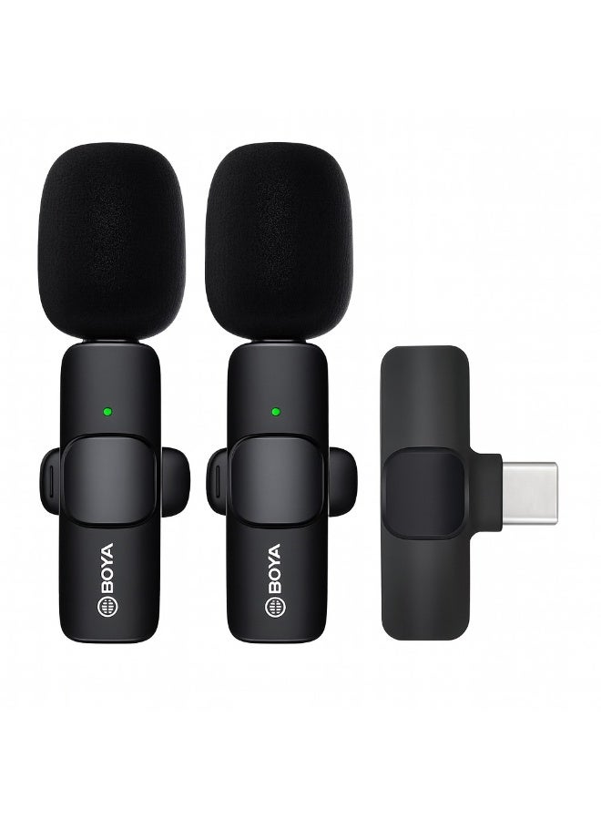 BOYA BY-MW3 High-Quality Wireless Microphone — Stable reception up to 20 meters, with Type-C receiver and instant playback, ideal for vlogging, live streaming, and interviews - Black - Image 1