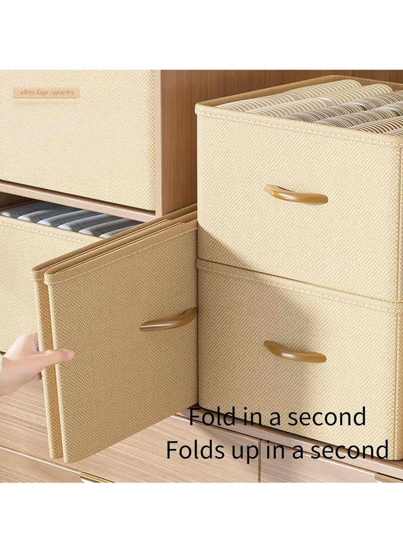 Generic 3Pcs Foldable Clothes Storage Boxes, Washable Fabric Organizer Bins with Handles for Closet, Wardrobe, and Bedroom  - Image 1