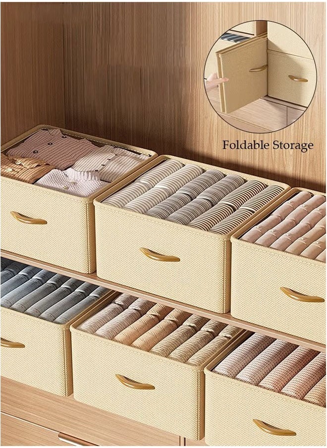 Generic 3Pcs Foldable Clothes Storage Boxes, Washable Fabric Organizer Bins with Handles for Closet, Wardrobe, and Bedroom  - Image 3