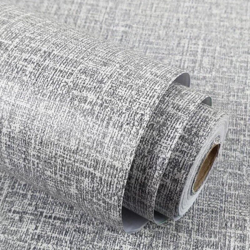 TANONE Dark Gray Wallpaper PVC SelfAdhesive Peel and Stick DIY Wallpaper Faux Imitation Cloth Vinyl Film Wall Paper Solid Color Decorate Furniture 158 in X 118 in - Image 2